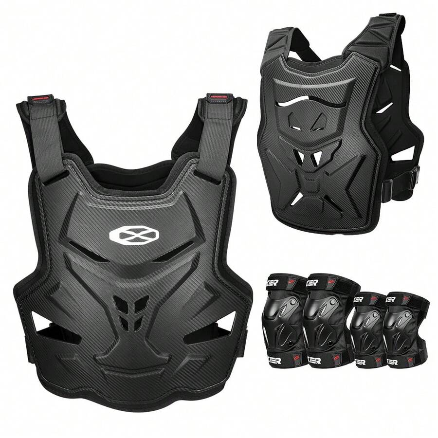 1 Piece Of Motorcycle Armor Vest Protective Equipment For Riders Chest And Back Anti Fall Armor Riding Knee And Elbow Protection Man Woman Rider Gift - A - View 1