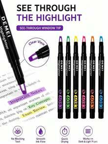 1/6 buah Spidol Fluorescent Ujung Jendela Terlihat, Spidol Macaron Ujung Miring Cepat Kering, Aliran Tinta Halus Tanpa Tembus Kertas, Alat Tulis Penyorotan di Kelas Siswa, Perlengkapan Kantor dan Belajar, Hadiah Kembali ke Sekolah untuk Teman - Set - View 2