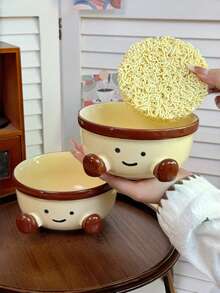 1个可爱脚形陶瓷碗，适合女性，可作水果碗、汤碗、饭碗，居家日常使用，也适用于聚会、办公、露营、野餐等场合，是馈赠佳品。 - 彩色 - 查看 2