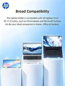 HP 1-Piece Portable Laptop Stand, Foldable Adjustable Laptop Riser, Suspension Lifting Design, Heat Dissipation & Anti-Slip Notebook Support - View 6