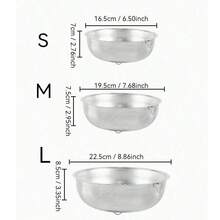 1/3件組不鏽鋼多用途廚房單柄濾水籃，多功能水果蔬菜瀝水器，食物濾網瀝水籃，實用居家廚具配件，可用於有效沖洗米飯、蔬菜與穀物，適合居家廚房水果蔬菜清洗與存放 - 多種尺寸 - 查看 13