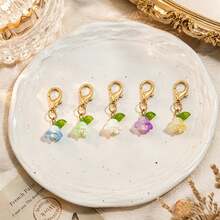 5pcs/10pcs/15pcs Women's 3D Lily Of The Valley Flower & Leaf Pendant Phone Keychain, Fresh Style Backpack Charm, Bag & Key Hanger - Multicolor - View 7