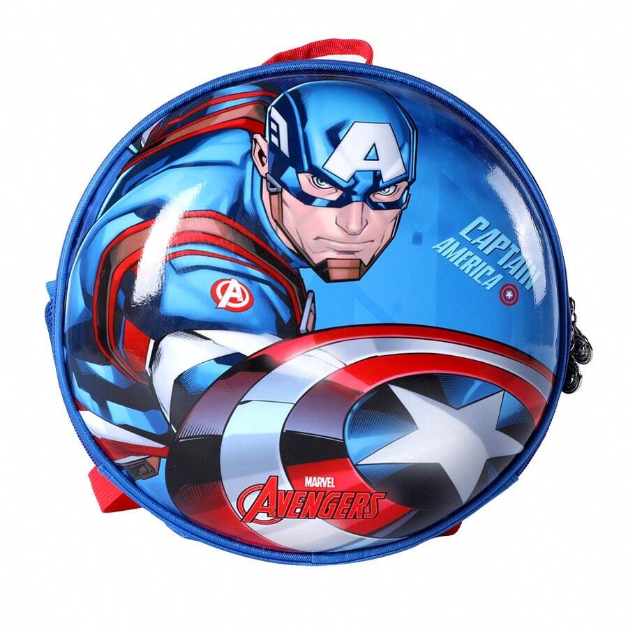 Mesuca 1pc Marvel Captain America & Iron Man Cartoon Style Mixed Color Small Round Hard Shell Lightweight Portable Backpack For Daily Carry And Travel - View 1