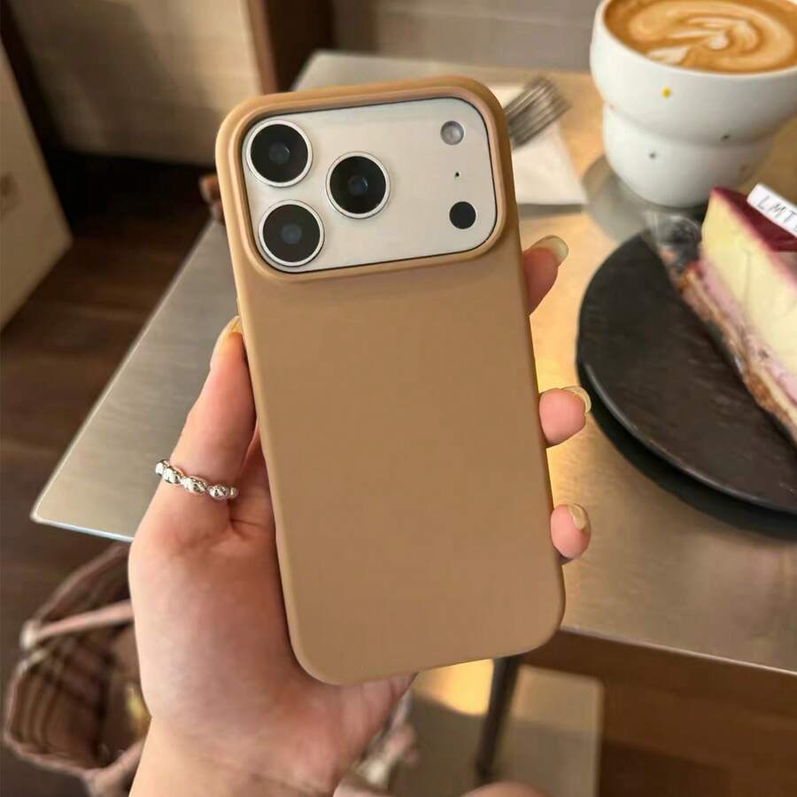 適用於 iPhone 17 Pro 17 Pro Max 17 液態矽膠 3 層全包覆軟膠手機殼,清新夏季配色,防震保護殼附防刮微纖維內裡,適用於 iPhone 13 11 16 Pro Max 15 14 Plus 12 Mini XS Max 7 8 Plus - 淺棕色 - 查看 1
