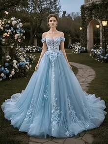 Wedding Dresses - Light Blue - View 1