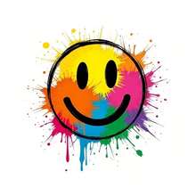Color Splash Smiling Face Car Sticker, Graffiti Rainbow Happy Face Vinyl Decal, Waterproof Auto Body Window Bumper Decor Sticker - Sticker - View 7