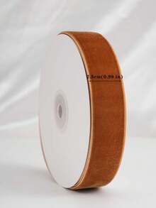 Flocked Ribbon Christmas Ribbon Suitable For Christmas Wreath Decoration, Christmas Ornament Decoration, Christmas Tree Decoration, Flocked Satin Ribbon Bow 1/4 Inch X 10 Yards (Multiple Sizes Available) With Paper Spool Easy To Store - Light Brown Size 10 - View 8