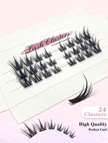 24PCS CC-Curl Natural Lash Clusters Eyelash Clusters Wispy Lashes Clusters Cluster Eyelash Extensions Individual Lashes DIY Lash Natural Look - CC - View 5