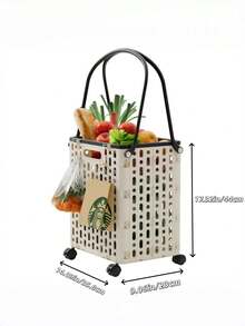 1pc Folding Shopping Cart With Rotating Wheels, Stair Climbing, Multi-Functional Portable Trolley, Suitable For Stores, Grocery Stores, Offices, Laundry Rooms, Shopping, Teachers, Camping And More - A - View 8