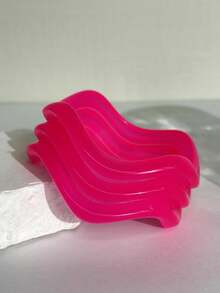 Gelang Logam Asimetris Geometris Blok Warna Merah Muda Manis, Gelang Resin Bergaris, Perhiasan Personalisasi Gaya Y2K untuk Gadis, Cocok untuk Pemakaian Sehari-hari dan Pesta. - MultiWarna - View 13