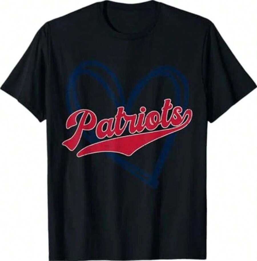 Retro Patriots Team Campus Spirit "Go Patriots" T-Shirt - Black - View 1