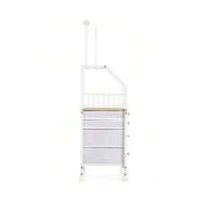 Garvee Jewelry Organizer Rack With 4 Fabric Drawer & Wheel, Mobile Stand Jewelry Organizer Cabinet For Necklace, Earring, Ring & Bracelet - White - View 3