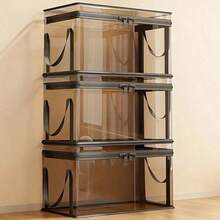 2/1 pieza Caja de almacenamiento de PVC transparente de alta resistencia, plegable con ventana visible, bolsa de almacenamiento, contenedor rectangular impermeable reforzado, adecuado para almacenar libros - Multicolor - Ver 7