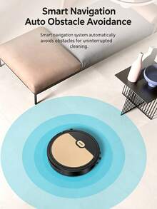 Compact Robot Vacuum Cleaner For Sweeping And Mopping Floors USB Rechargeable Mini Cleaner Sweeping Robot Multifunctional Smart Cleaning Machine For Hard Floors Pet Hair - Black Gold - View 5