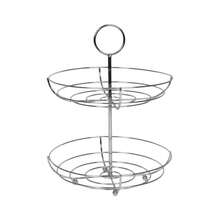 2-Tier  Iron Fruit Basket, Kitchen Wire Storage Rack With Top Handle And Non-Slip Feet, Vertical Produce Stand, 26x26x34cm - 銀色 - 查看 9