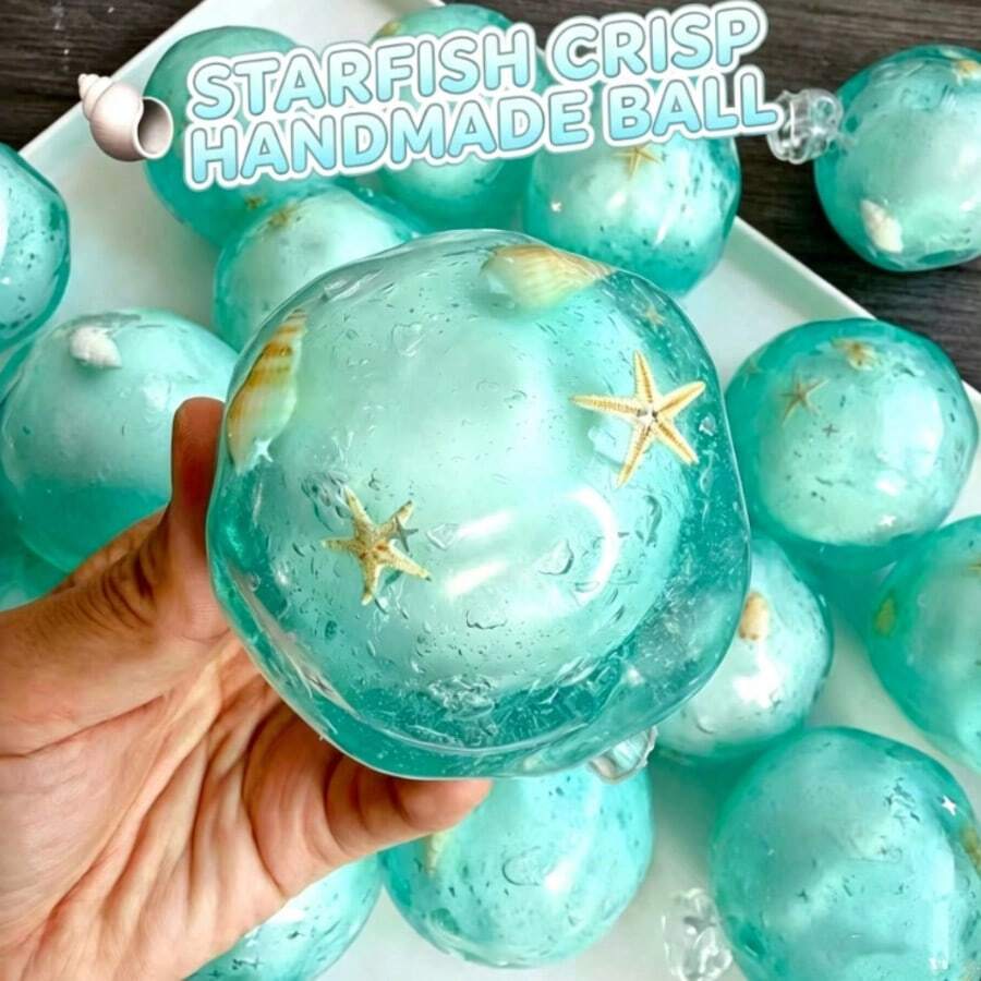Mainan Squishy Buatan Tangan Terbaru Berbentuk Bintang Laut dan Kerang, Mainan Gelisah dengan Kontrol Suara ASMR, Mainan Pereda Stres Bertema Laut Transparan untuk Remaja dan Dewasa, Hadiah Ulang Tahun, Natal, Kejutan, dan Liburan.
