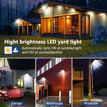 4/2/1pc Outdoor 504 LED Solar Street Light With Remote Control And Motion Sensor, 6500K/3000LM Dusk Solar Flood Light, 3*1500mAh/IP44 Waterproof, Adjustable 3 Lighting Modes Solar Wall Light, Suitable For Home Decor, Garden, Street, Patio, Garage - Solar Street Light - View 9