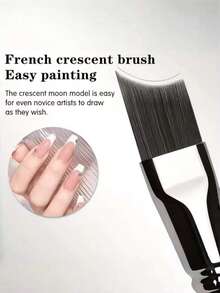 1/2/3pcs French Manicure Brush Set, Angled Crescent Flat Brush, Crescent-Shaped Precision Nail Art Tool, Suitable For French Manicure, Gel Nail Polish Gradient Outlining And Detail Painting, Fine Line Drawing Pen, Can Draw Fine Lines And Delicate Details - Multicolor - View 6