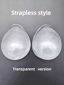 WANTES Invisible Silicone Breast Pads, Non-Adhesive, Teardrop-Shaped Inner Pads, Optional Strapless Or Strapped Style, Light Support, Comfortable All Day - Beige - View 19