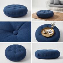 Ultra-Comfortable Round Seating Cushion - 40x40 Cm Fluffy Style - Navy Blue - View 3