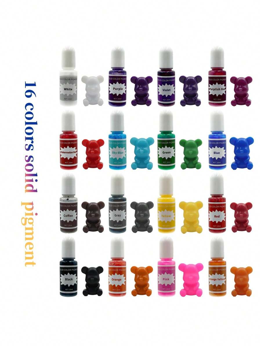 10ml 1/16 Colors Epoxy Resin Pigment - Macaron Solid Color Resin Dye ...