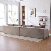 Sectional Sofa Grey Chenille - Ultimate Comfort - 灰色 6 座 - 查看 3