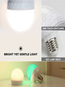 1pc USB Charging Wireless RGB LED Night Light, 2 Ways Installation Magnetic Suction & E27 Screw Base Lamp, Remote Controlled Color Changing Dimmable Bulb For Indoor Decoration - 1 - View 9