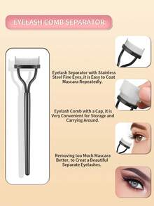 ronshadow Set Alat Alis & Bulu Mata 6pcs/3pcs, Kuas Alis Dua Ujung, Sisir Bulu Mata Jarum Baja, Kuas Alis Pisau, Sisir Bulu Mata dan Bentuk Alis, Ciptakan Riasan Mata yang Indah, Alat Rias untuk Pemula - MultiWarna - View 6
