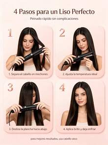 Hair Straightener With 4 Adjustable Temperatures, Protective Ceramic Coating, Frizz-Free, Compact Design For Daily Styling, Available In Black And White - Hair Straightening Kit - View 7