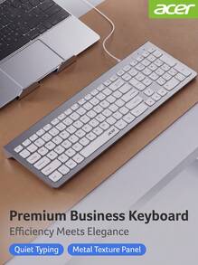 Acer OKW228 Premium Business Wired Keyboard - Scissor-Switch "Laptop-Like Typing Feel," Ultra-Thin & Silent, Compatible With Desktop/Laptop (Includes 1:1 Custom Dust Cover) - View 10