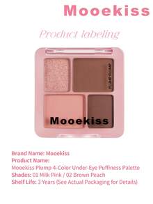 Mooekiss 4色臥蠶眼影盤，含高光、霧面提亮、修容與暈染眼影 - 02 布朗桃 - 查看 7