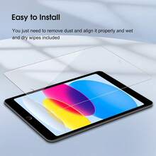 ZYONS 1pc Tablet Screen Protector, Compatible With IPad 11th Gen/10/11 Inch/10.9 Inch 2026/2025/2022, [Compatible With Face ID And Apple Pencil], Ultra-Hard Tempered Glass Film, Scratch-Resistant, Bubble-Free, High Definition, Anti-Explosion, Anti-Fingerprint, Tablet Screen Protector, Compatible With Apple Mini/Air/Pro 11 13 12.9, Birthday, Gift For Family, Friends, Tablet Screen Protector, Tablet Accessories, Waterproof, Shockproof, Anti-Drop Full Coverage, Compatible With Tablet Case - 1 Piece - View 8