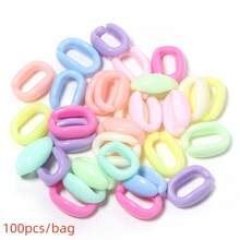100pcs Acrylic Macaron Colorful Chain Buckle Open Loop Beads, Colorful U-Shaped Open Ring DIY Bracelet Necklace Pendant Chain Jewelry Accessories, Suitable For Holiday Party - Open Bead - View 12