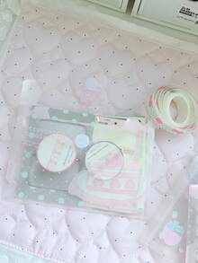 A4/A6 Sweet Macaron Color Strawberry Pattern Transparent Sealed Bags, Cartoon Cake Print Frosted Self-Sealing Bags, Sweet Style Small Packaging Bags, Suitable For Handmade Gifts And Stationery Supplies - A - View 3