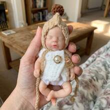 6 Inch Mini Sleeping Silicone Newborn Baby Doll Toy Handmade Reborn Baby Girl(Anatomically Accurate) - Silicone Doll - View 4