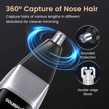 1pc 3-In-1 Men's Reciprocating Shaver With Digital Display, USB Rechargeable Nose Hair Trimmer, Hair Clipper And Razor Grooming Kit - Black - View 9
