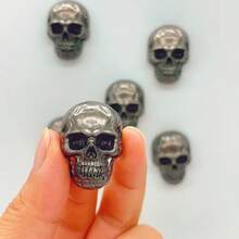 1/6pcs Halloween Skull Fridge Magnets, Creative 3D Stainless Steel Magnetic Decor, Spooky Holiday Atmosphere Fridge Magnets For Holiday Parties, Kitchen, Office Cabinets, Whiteboards, Office, Adsorbing Photos And Notes - Skull - View 5
