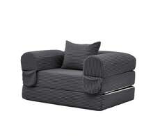 Sofa Bed Frame Grey 1 Seat - Converts To Single Bed - Grey 1 Seat - View 6