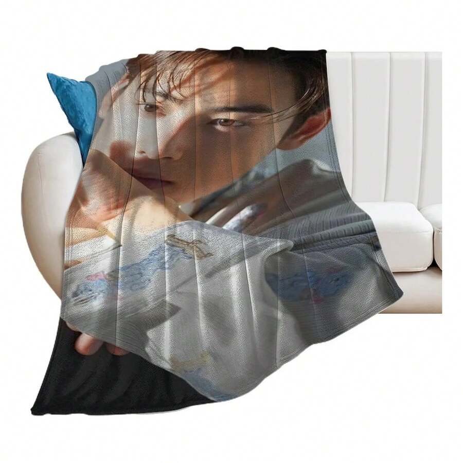 Cobija Suave y Calientita Tipo Plush Manta Suave Cha Eun Woo 2 Para El Hogar Y El Dormitorio As Picture 900 G 3416367 - Negro - Ver 1