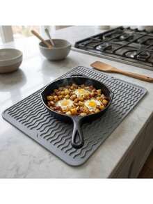 Multifunctional Silicone Drain Mat & Heat-Resistant Insulation Pad - Non-Slip Dishwasher , Suitable For Kitchen Countertops, Sinks, Refrigerators, Drawers, With Drainage Mat Liner, Easy To Clean Pots, Pans, Bowls And Plates - Multicolor - View 6