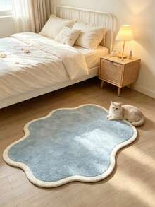 1 pieza Alfombra decorativa de estilo fresco con pétalos azules & blancos asimétricos y lindos, alfombra decorativa cálida y suave, perfecta para decoración diaria del hogar & festividades, alfombra decorativa, decoración de dormitorio, alfombra pequeña, alfombra, decoración del hogar, alfombra de sala de estar, alfombra pequeña de sala de estar, alfombra de dormitorio, decoración del hogar de sala de estar, alfombra de exterior, alfombra lavable - Multicolor - Ver 1