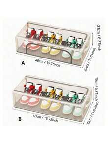 1 Rectangular Shoe Box, Made Of Transparent PVC Material, Not Waterproof, Multi-Functional Storage, Steel Frame Support, With Two Removable Windows, Suitable For Sports Shoes And High Heels, Can Be Placed Under The Bed, - Multicolor - View 6