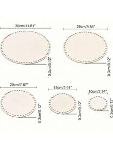 5pcs/10pcs Wooden Crochet Basket Base Set, DIY Knitting Basket Handmade Tools, Suitable For Home Decor And Knitting Bag Projects, Solid Round Base Lining - B - View 9