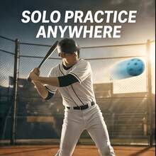 Baseball Batting Tee Pop-Up Hitting Trainer With Popper Ball, Launches Up To 1 Meter High, No Batteries Required, Durable Nylon T-Ball Swing Practice Aid For Backyard And Outdoor Sports, Halloween Gift - 1 Base + 1 Ball - View 6