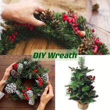 20pcs Mixed Pine Needle & Red Berry Artificial Plants, Realistic Faux Greenery, Suitable For Christmas Wreaths, Room Decor, Bedroom Decor, Christmas Home Decor, Fireplace Mantel Tabletop Centerpiece, Wedding Handmade Floral Arrangement, Durable Non-Fading, Bendable Stems - Style A - View 5