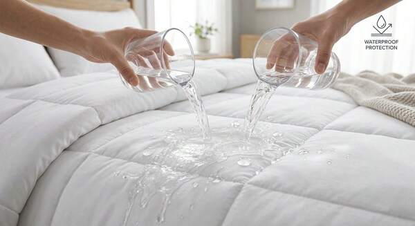 Waterproof Duvet And Pillow 10.5 Tog Warm Cosy Polypropylene Material Available To Select From Single And Double Sizes