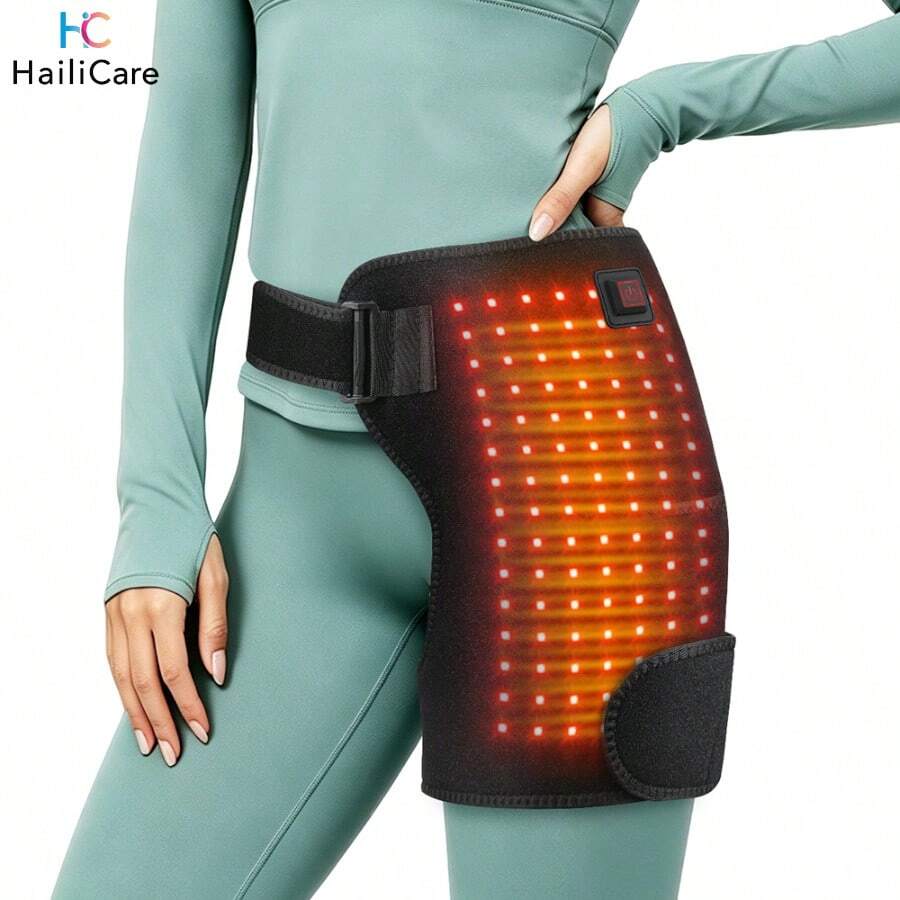 Hailicare 105 LED Beads Red Light Heat Leg Massager, 3 Temperature Settings, USB Powered, Multi-Part Care Suitable For Home Office Travel, Portable Wearable - Black - View 1