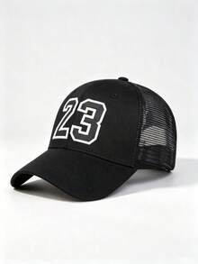 1pc #23 Embroidered Mesh Trucker Hat, Breathable Adjustable Baseball Cap, Casual Outdoor Sports Dad Hat, Unisex For Daily Wear - Multiple Styles - View 7