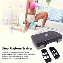 17.7" Stretch Exercise Step Platform | 2-Speed Adjustable Height (3"/5.1"), Home/Office/Indoor Gym Fitness Equipment, Lightweight Space-Saving Balance Training Device, PP Material, Suitable For Daily Aerobic Exercise And Balance Training - Multicolor - View 3