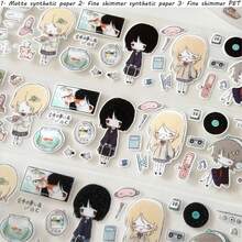 35cm/Loop Kawaii Discipline Department Girl Character Die-Cut Repackaging Sticker Roll For DIY Cute Goo Card Journal Scrapbooking Phone Case School Supply - Black - View 8